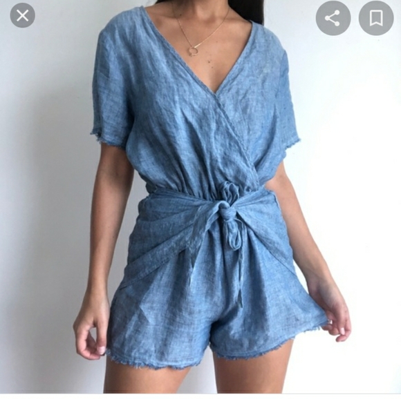Sanctuary x Anthropology Blue Chambray Romper - Picture 11 of 14